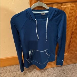 Marmot Navy Blue Hooded Sweatshirt with Light Trim